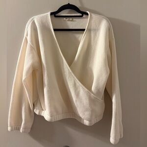 Madewell Ottoman Beige Wrap Sweater szL